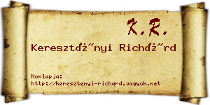 Keresztényi Richárd névjegykártya